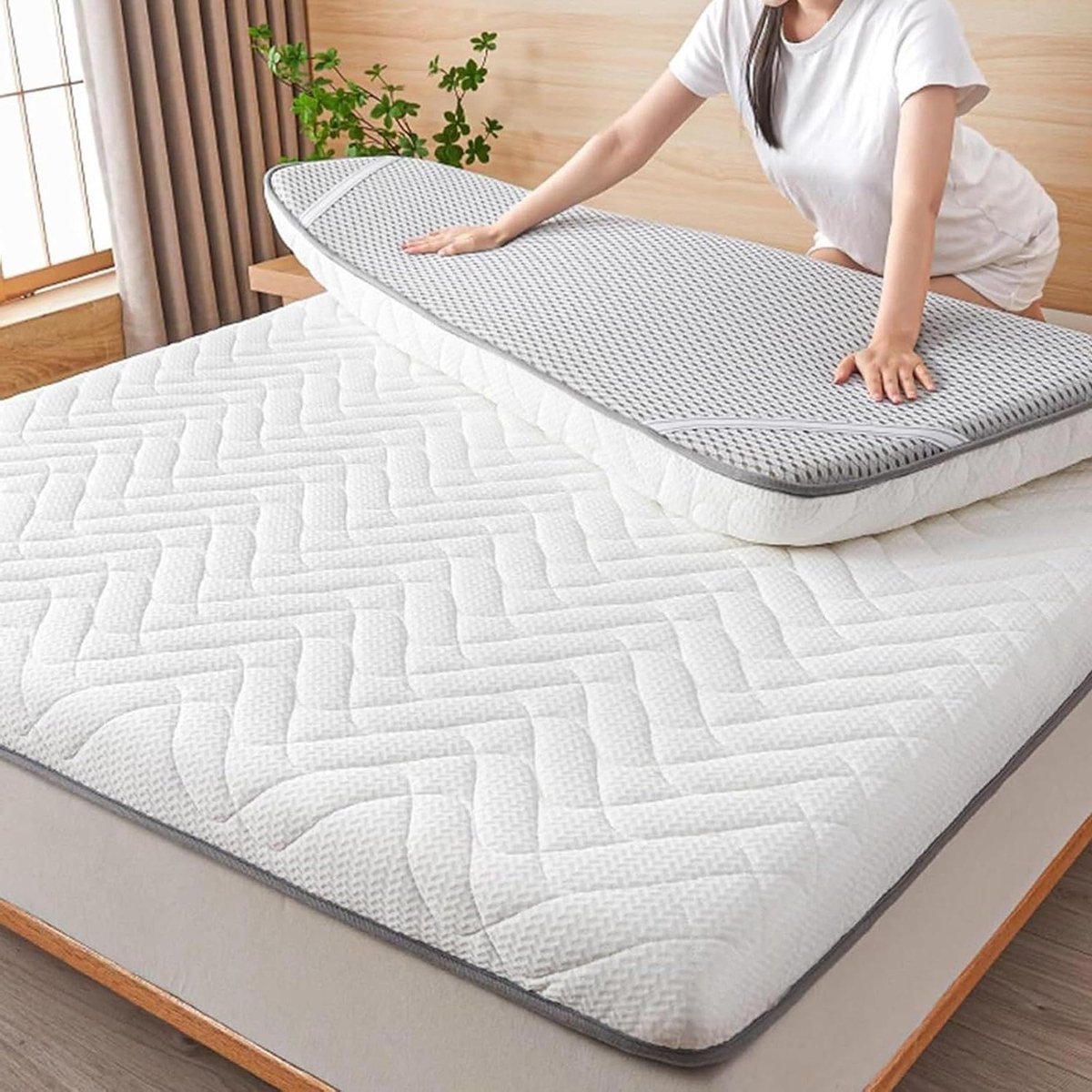 Verdikde Futonmatras - Japanse Matras Vloer - Comfortabel Slapen - Ergonomisch Ontwerp - 80x190cm - 03