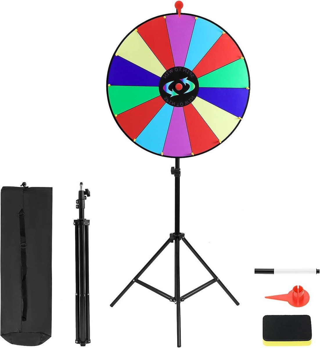 Rad van Fortuin - Roulette Wiel - Feestelijke Activiteiten - 14 Vakjes Verdeling - Ø60 cm - Kleurrijk