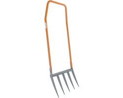 Spitvork Terradix - Tuinvork Brede Vork - Bodem Losmaken - Ergonomische U-greep - 50cm Werkbreedte - Staal