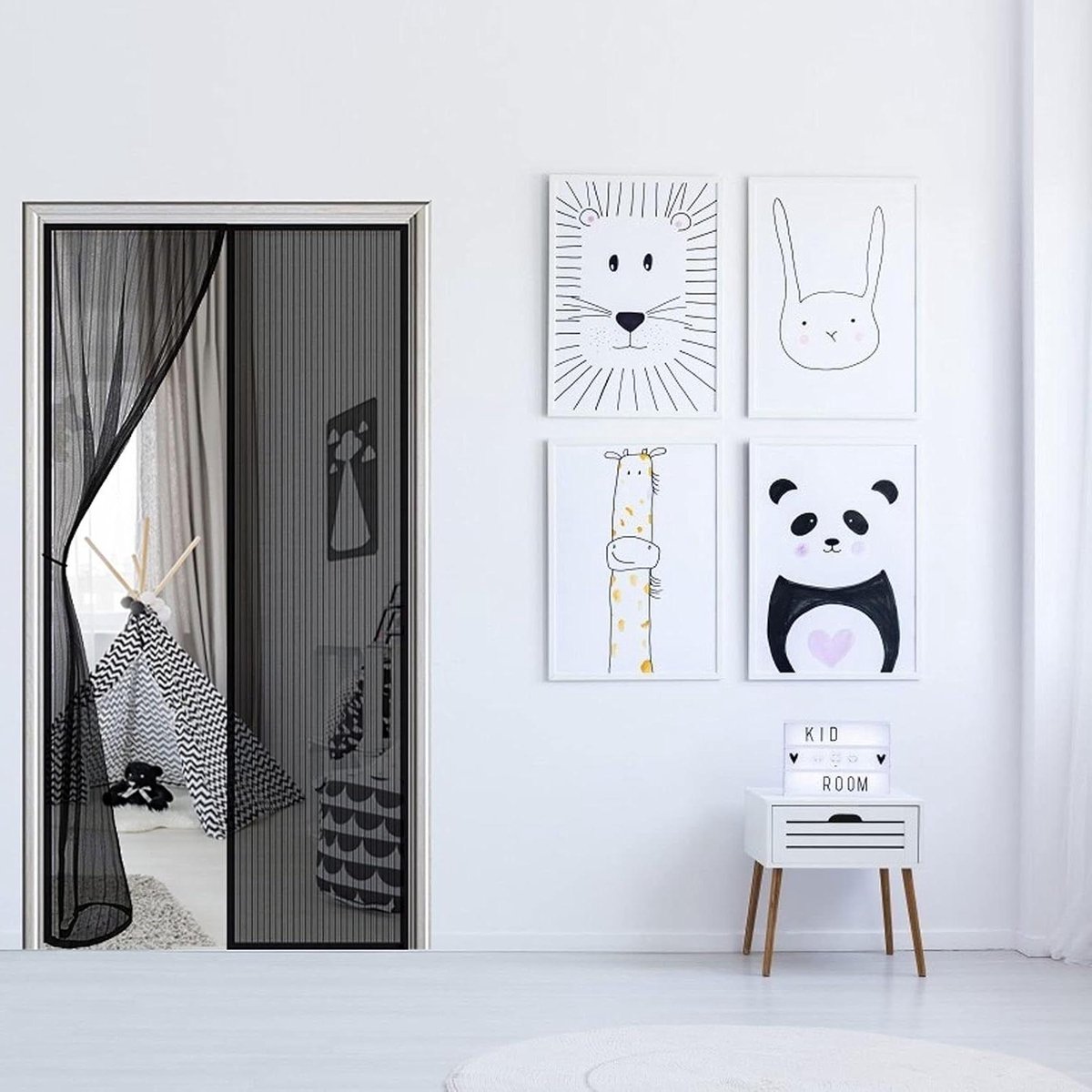 Magnetische Schermdeur - Vliegengordijn Hor - Buiten Binnen Houden - Automatisch Sluitend - 110 x 220 cm - Zwart