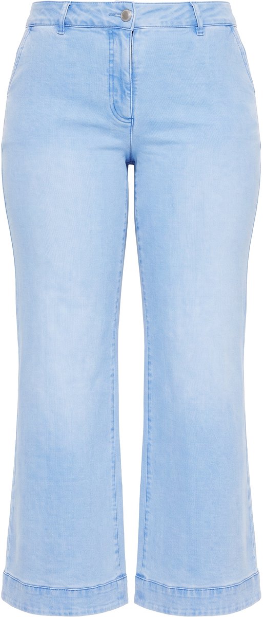 MIAMODA - Dames - Jeans wijde pijp - Licht blauw denim - Maat 50