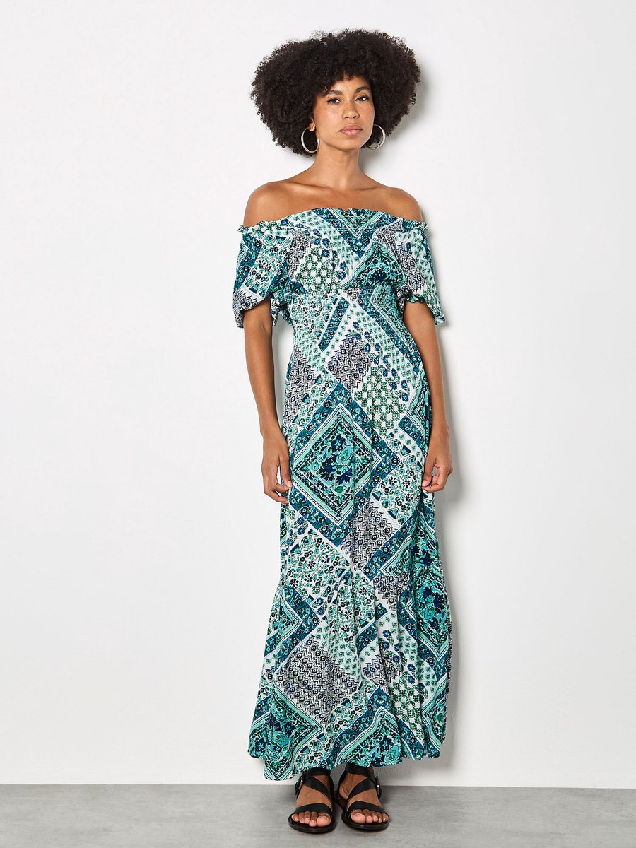 Maxi-jurk met boho-folkprint