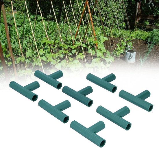 8-delige T-vormige connector set voor 16mm kasframe, ideale adapter voor tuinplanten ondersteuning en kweekkassen — afbeelding 4