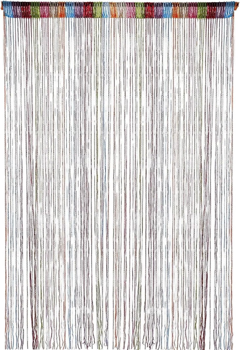 Glinsterende Draad Gordijn - Regenboog Gordijn - Deur Decoratie - Kleurrijke Glinsterende Draden - 91x200 cm - Regenboog