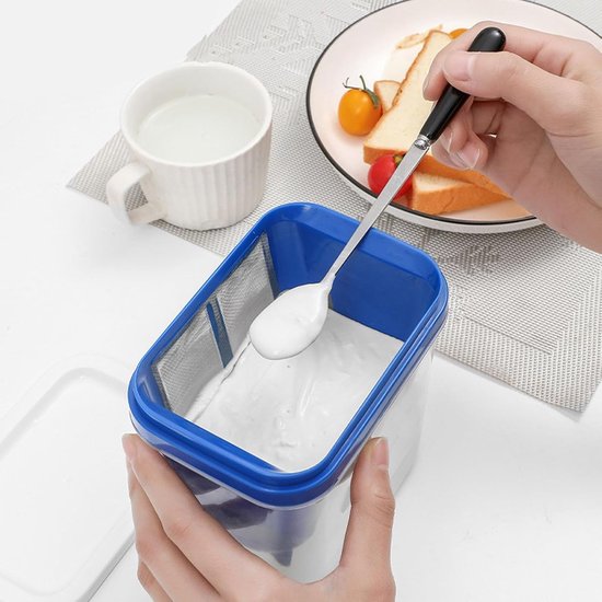 Yogurtmaker met fijne gaaszeef voor het maken van Griekse yoghurt, kefir en sojamelk, ideaal voor fruit en sap — afbeelding 5