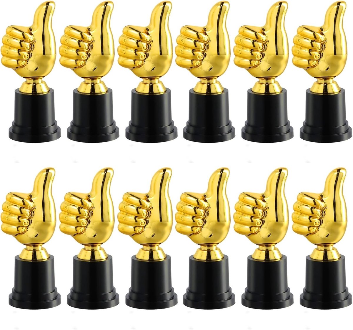 Mini Trofee Kinderen - Kleine Bekers - Sport Prijzen - Ster Figuur - 12 Stuks - Goud