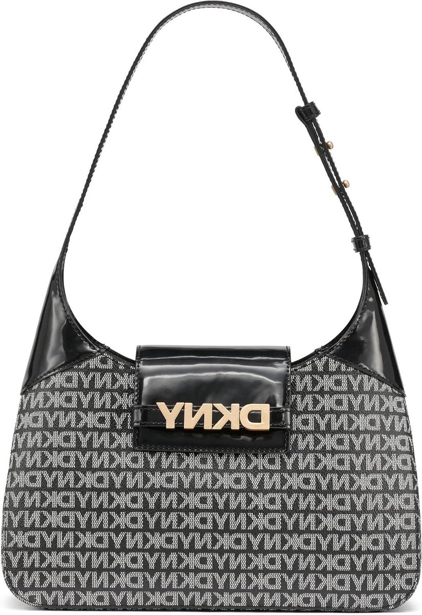 Schoudertas Dames - Laptoptas Hobo - Dagelijks Gebruik - Klep Sluiting - 29 cm Breed - Zwart