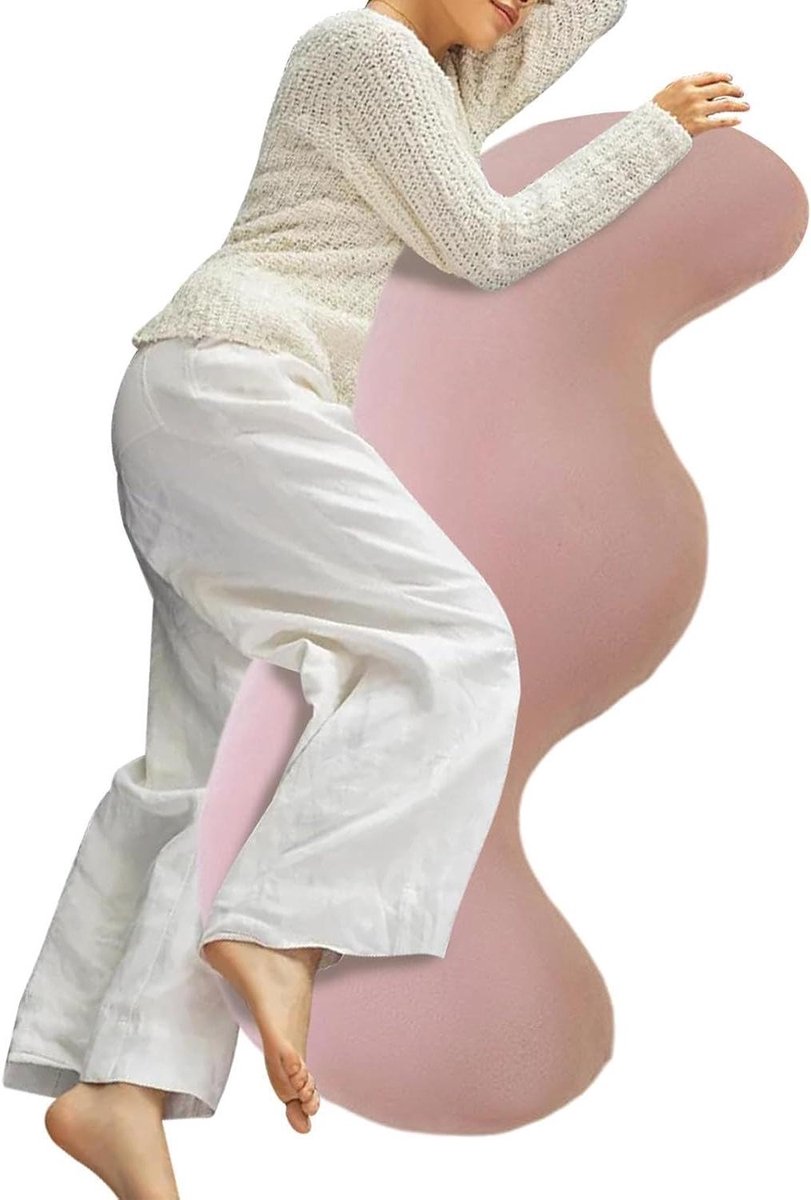 Lichaamskussen Erwtenpeul - Body Pillow Kussen - Diepe Ontspanning - Instelbare Hoogte - 110 cm - Roze