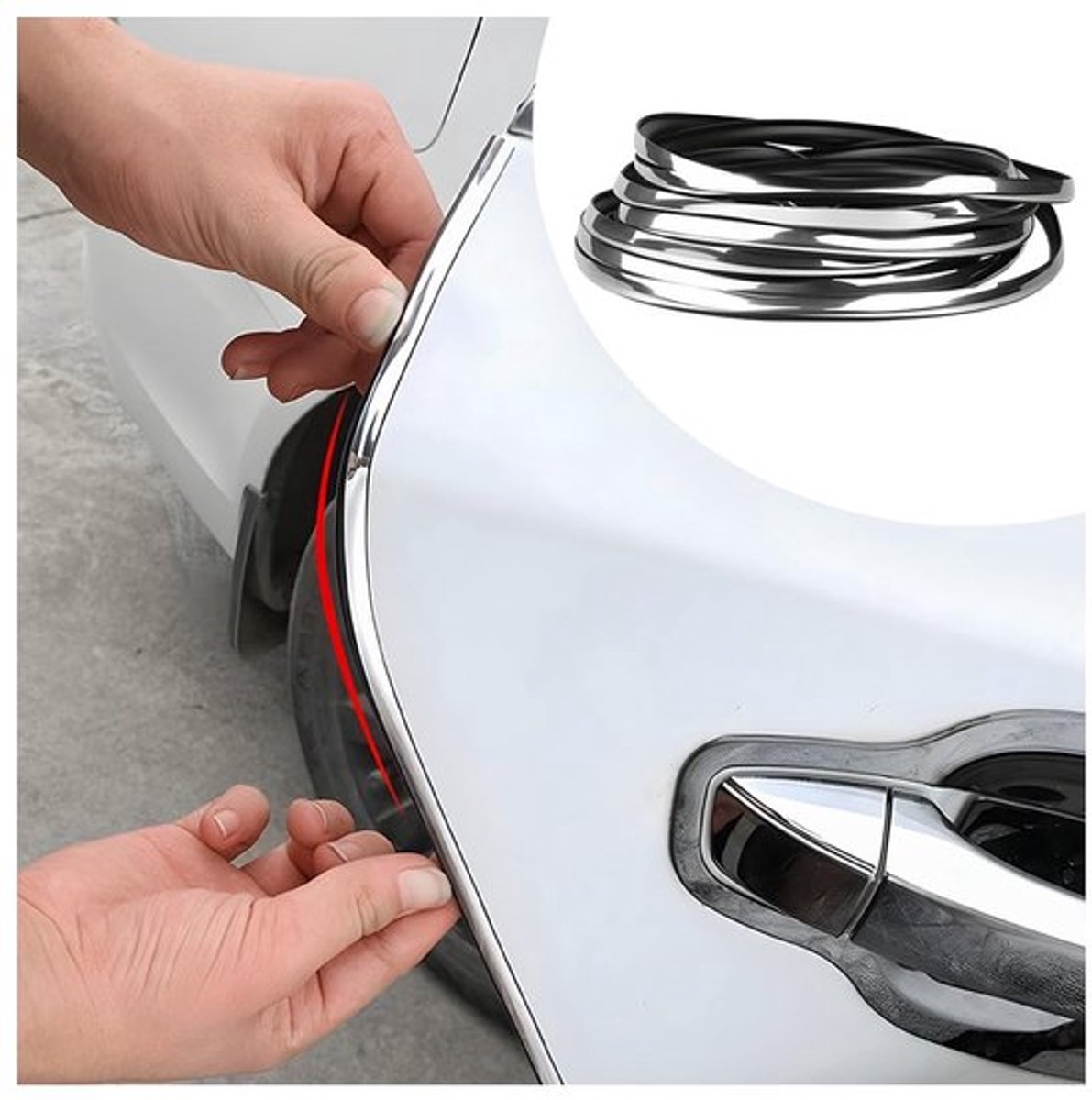 Deurrandbescherming U-vormig - Zelfklevend - PVC - Universeel - Decoratieve Lichtstrip - 5 m - Sierstrip