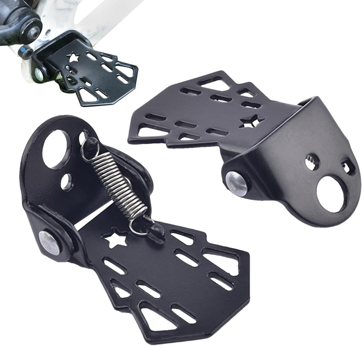 Fiets Voetsteunen - Kindervoetsteunen Fiets - Veilig Kinderen Vervoeren - Schokbestendig Mangaanstaal - 7.5 cm - Meerkleurig