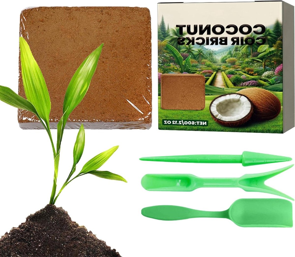 Plantensubstraat Gecomprimeerd - Potgrond Blokken - Planten Transplanteren - Vochtregulerend Mengsel - 10 x 10 x 1 cm - Bruin