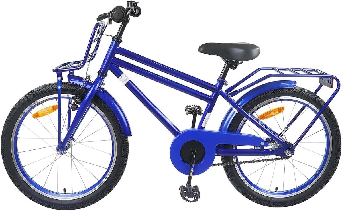 Kinderfiets 20 inch sfiets sfiets Veilig Buiten Spelen Stevig Stalen Frame 20 inch Donkerblauw