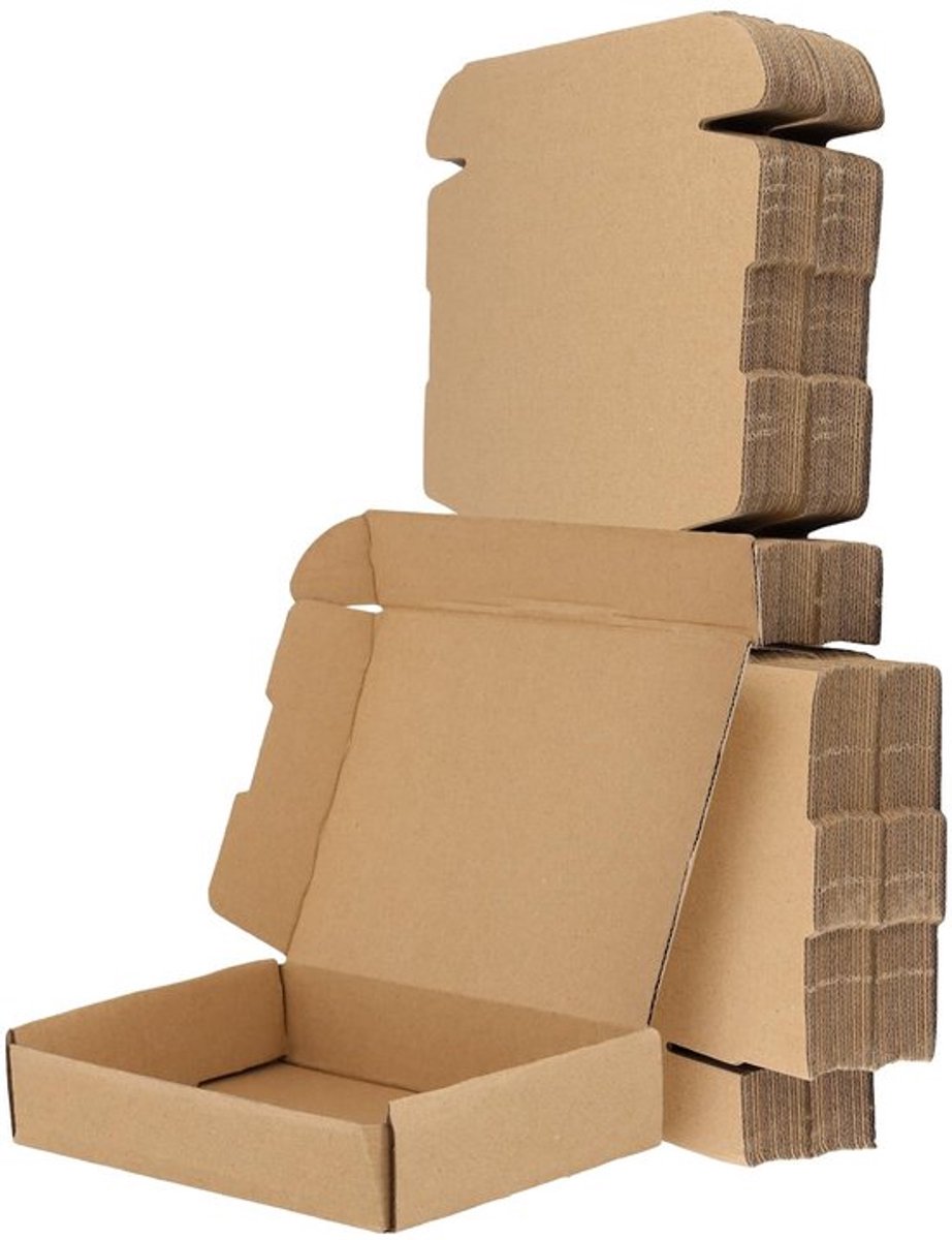 60 Stuks Golfkartonnen Verzenddozen - Bruine Pakketdozen 16 x 12,5 x 3,5 cm