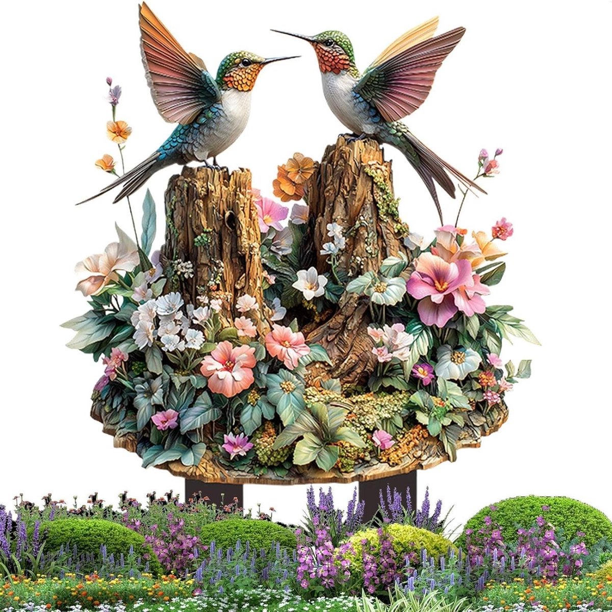 Tuinstok Acryl Vogel - Decoratieve Paal Tuin - Tuin Decoratie - Levendige Kleuren - 30 cm - Meerkleurig