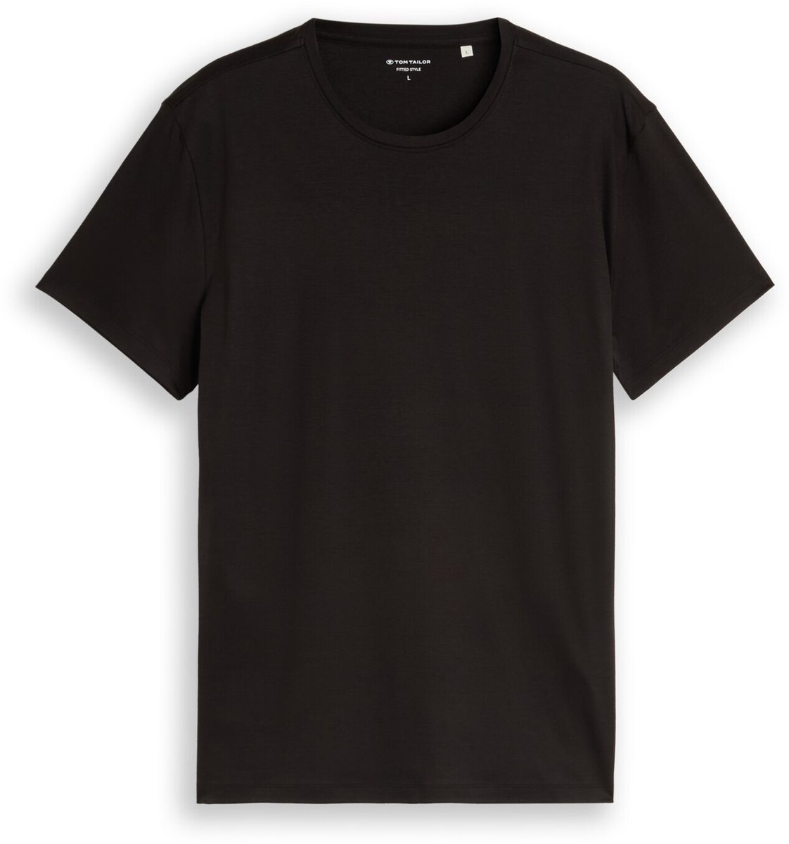 Tom Tailor - T-shirt in effen kleuren - Maat M - Black