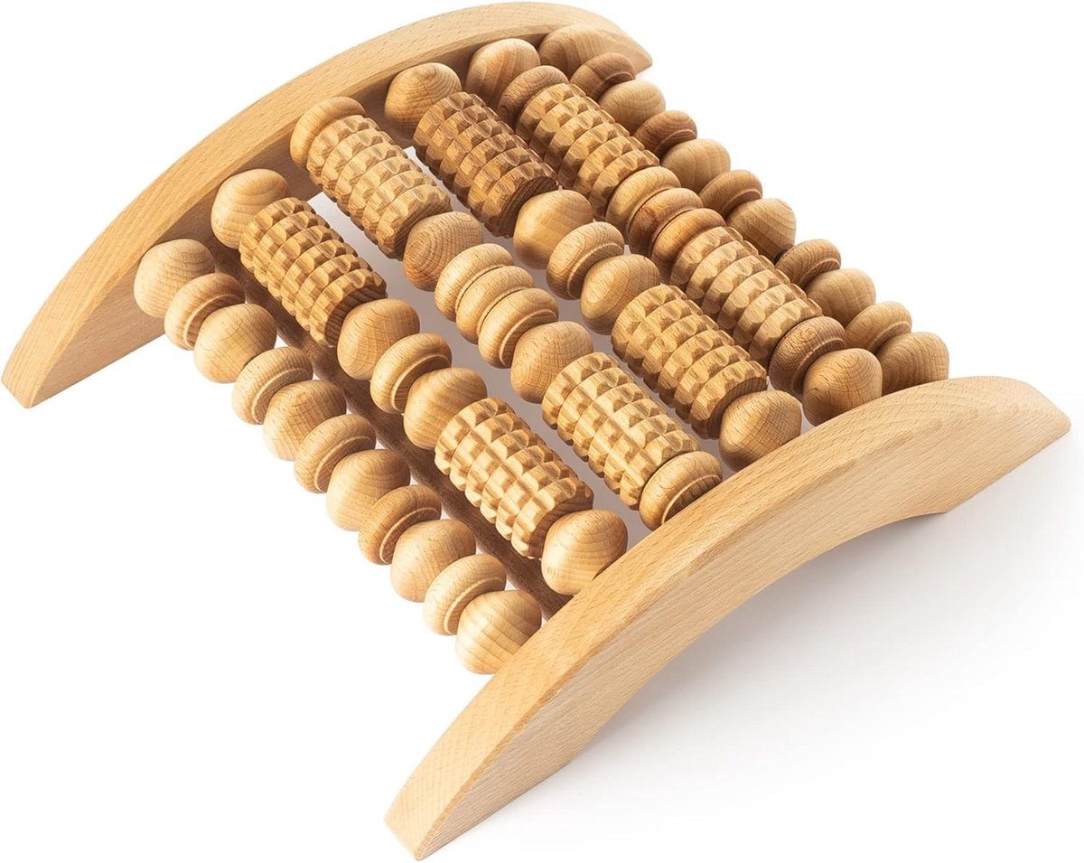 Madero-therapieset - Beukenhout - 29 x 24,5 cm - Handmatige Houten Voetroller voor Ontspanning en Bloedsomloop