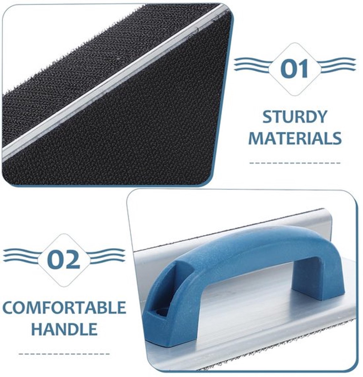 Hoekwandschuurmachine zelfklevend - Schuurpapierhouder - Ergonomische handgreep - Aluminiumlegering - 2 stuks - Afmetingen 24,7 x 8,7 x 6 cm - Schuurmachine