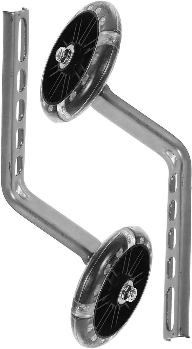 Zijwieltjes Kinderfiets - Hulpwielen Fiets Stabilisator - Leren Fietsen - Verstevigd Ontwerp - 27 x 10.5 x 2 cm - Zwart