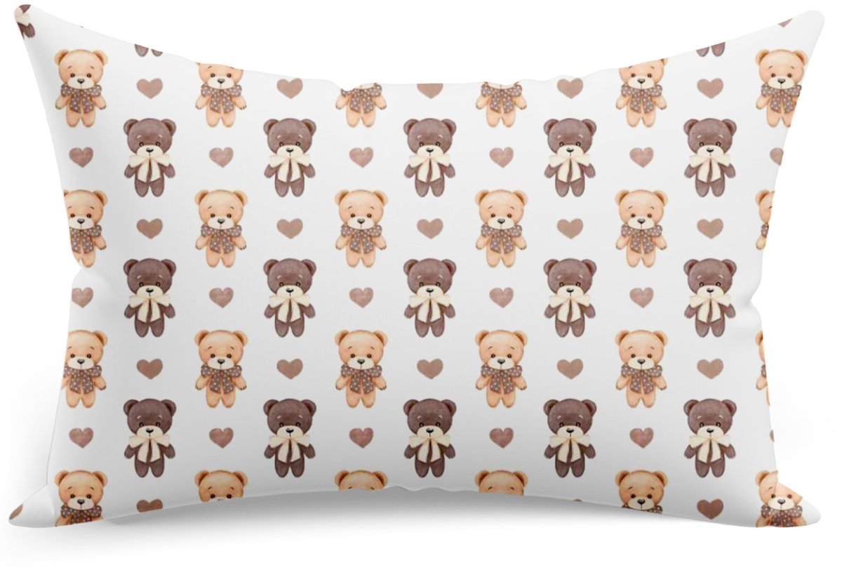 Kinder Kussenbezug 20 x 20 cm van 100% Katoen met Teddybear Motief