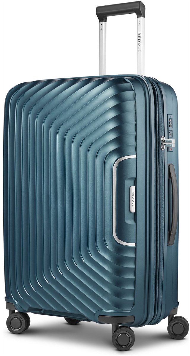 Redolz Essentials 01 4 wielen Trolley M 66 cm met uitbreidingsplooi - Harde bagage - TSA slot - blue metallic