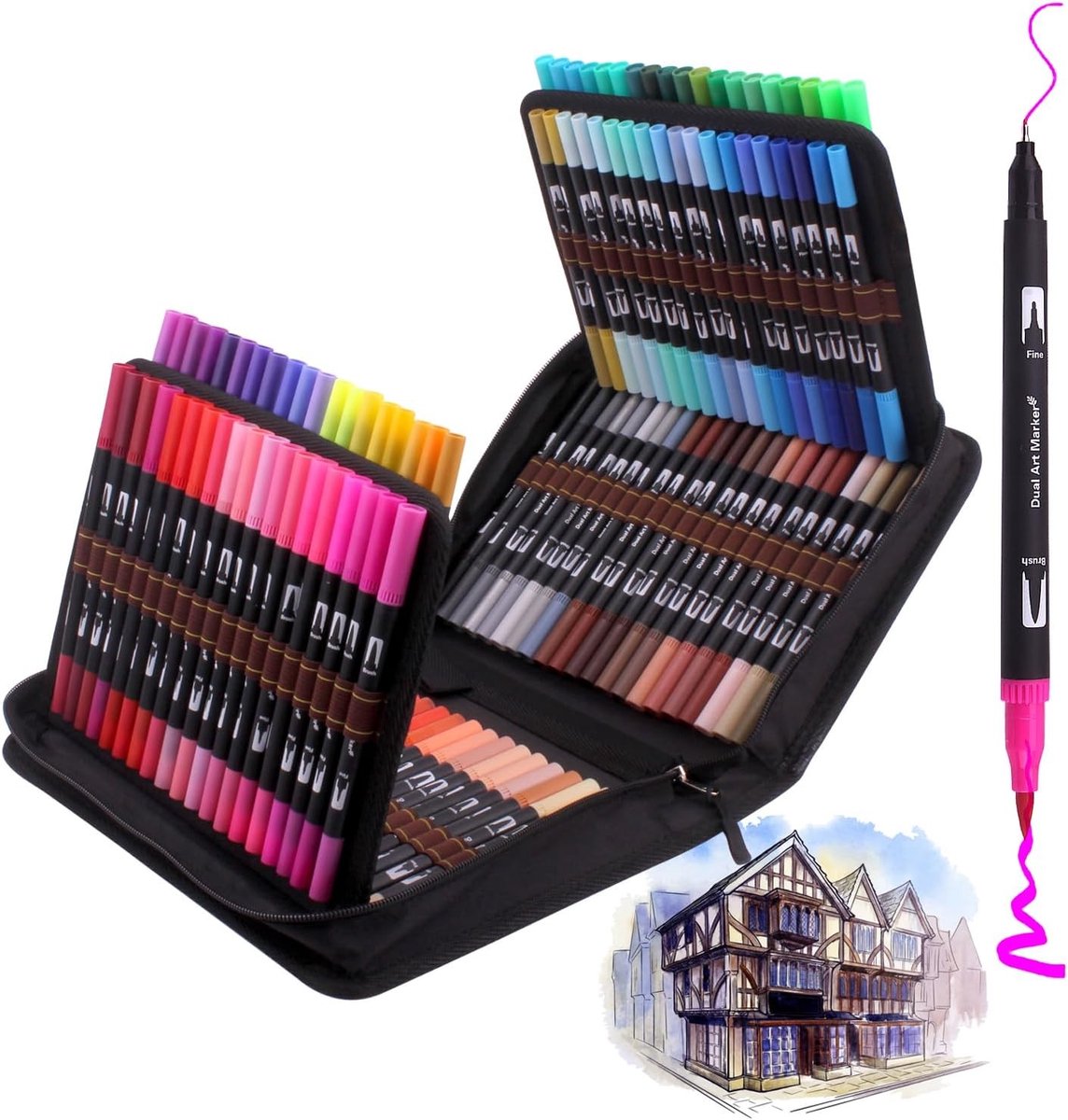 Kleurset Aquarelstiften - Multicolor - 120 Stuks - Waterbasis Kalligrafie en Tekenen - Voor Kunstliefhebbers