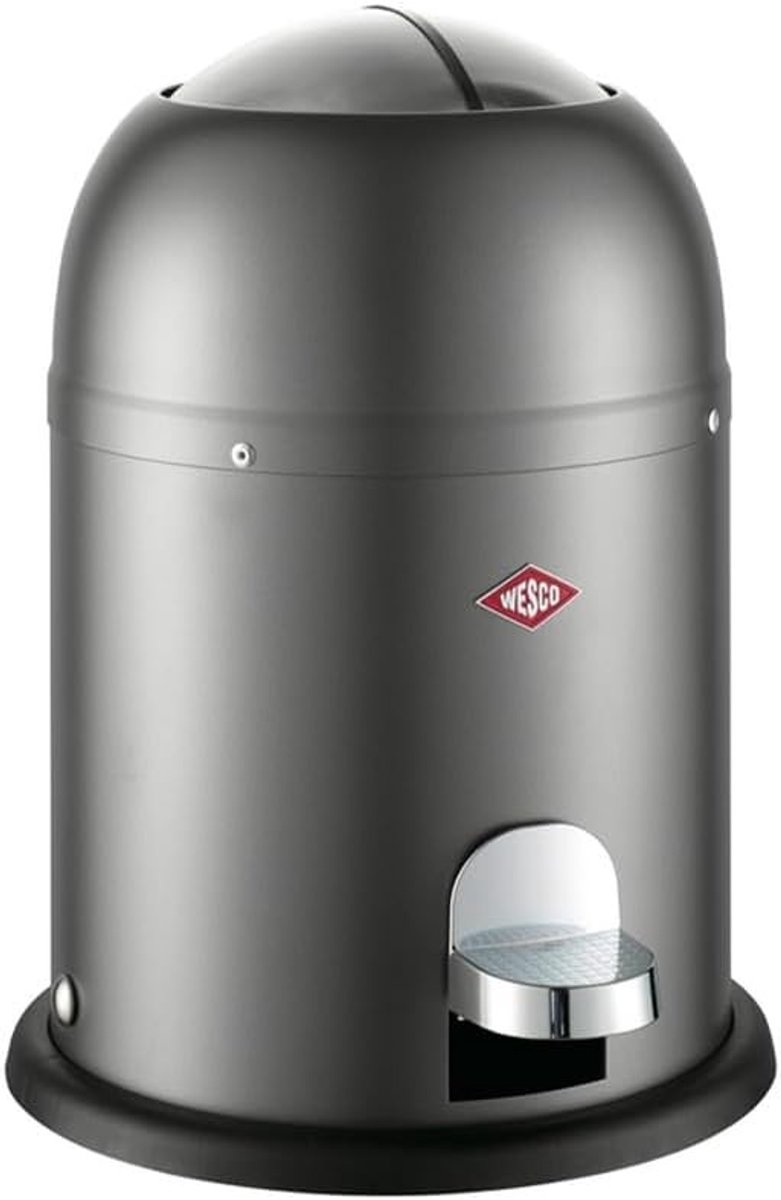 Compostemmer 5 liter - Grafiet Mat - 6 Liter - Gepoedercoat Plaatstaal met Kunststof Inzetstuk - Voor Badkamergebruik