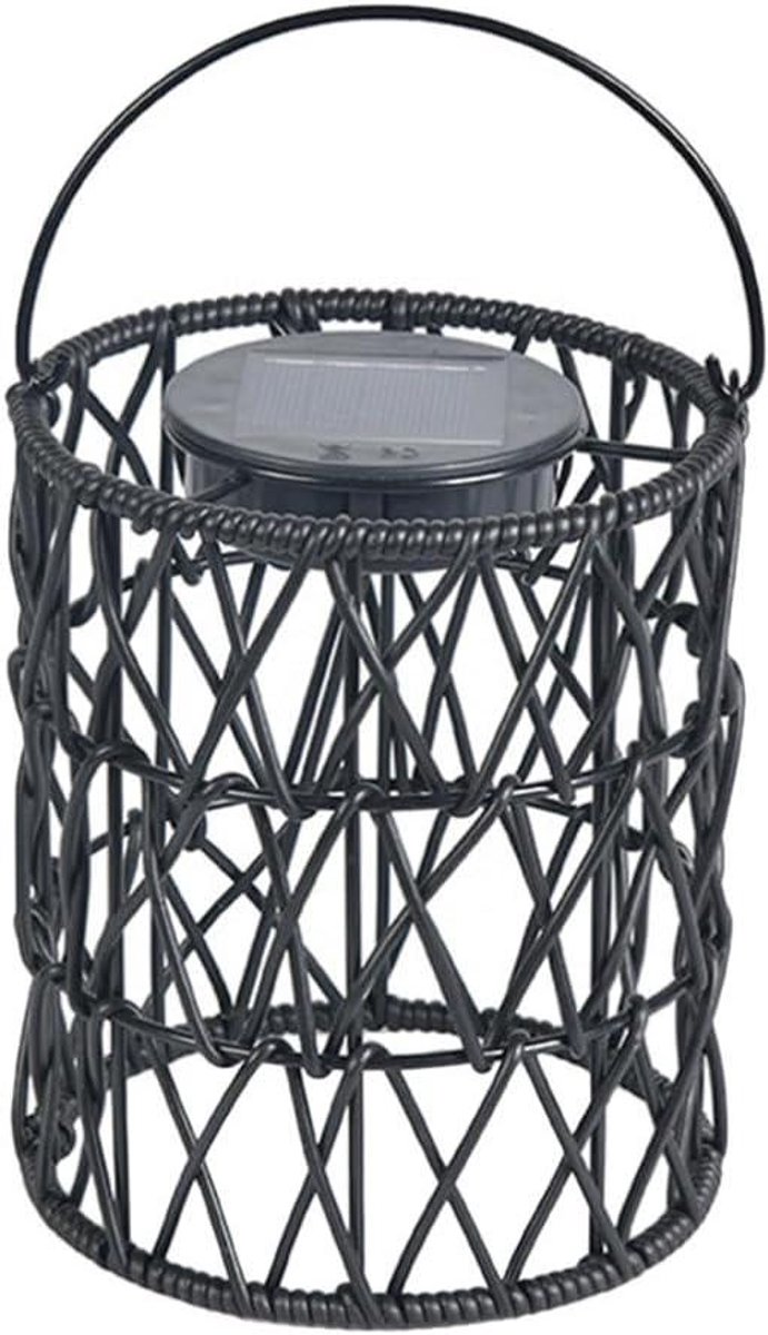 Hangende Zonne Lantaarn - Rotan Lamp Tuin - Tuin Verlichten - Waterdicht Smeedijzer - Niet gespecificeerd - Zwart