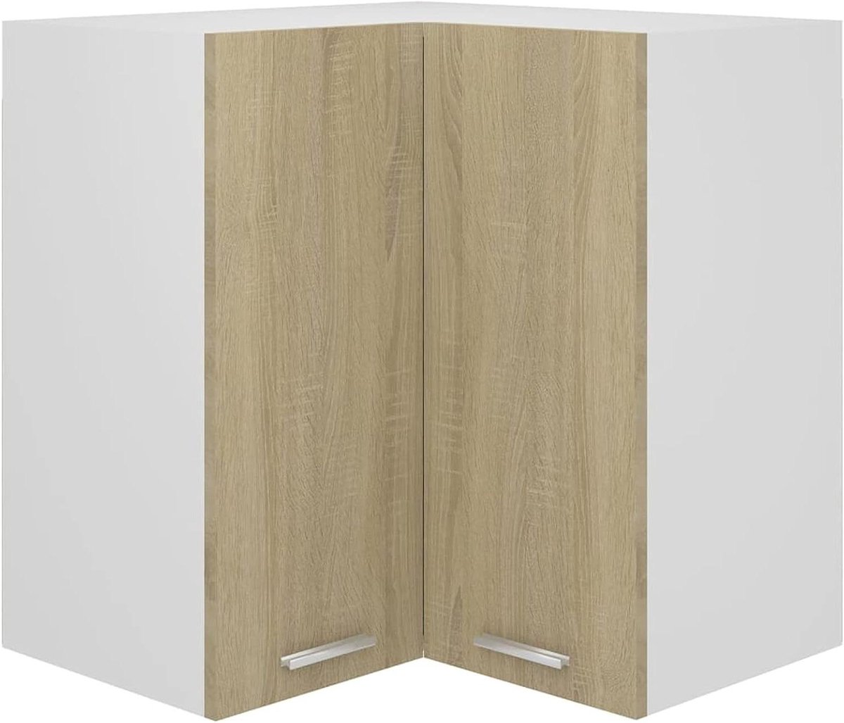 Hoekhangkast Keuken - Keukenkast Bovenkast - Keuken Opbergen - Met Deur - 57 x 57 x 60 cm - Sonoma-eiken