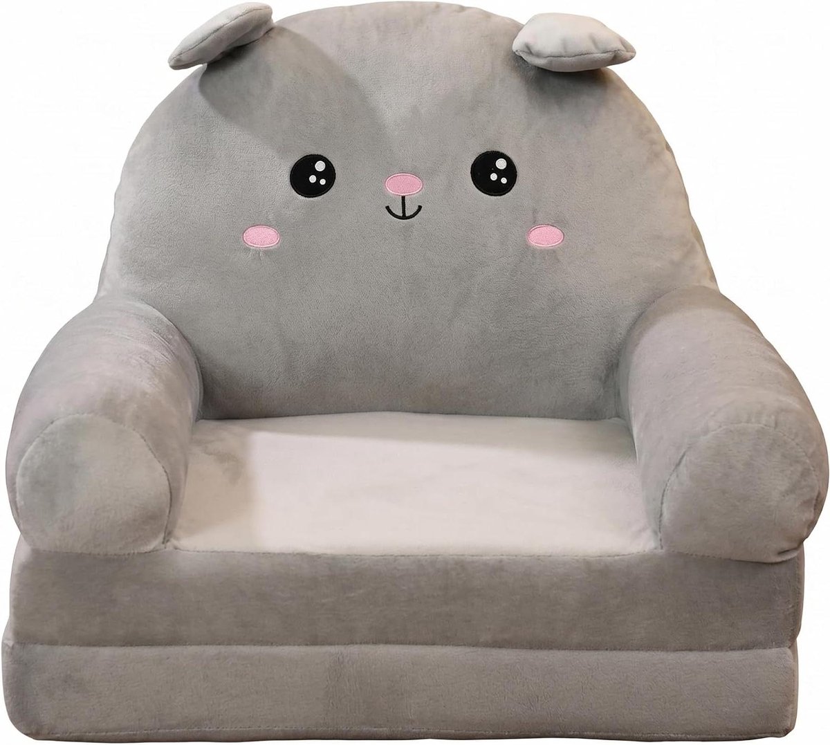 Kinderbank - Peuterstoel Kinderfauteuil - Ontspannen en Spelen - Opvouwbaar Ontwerp - 50 x 46 x 40 cm - Grijs