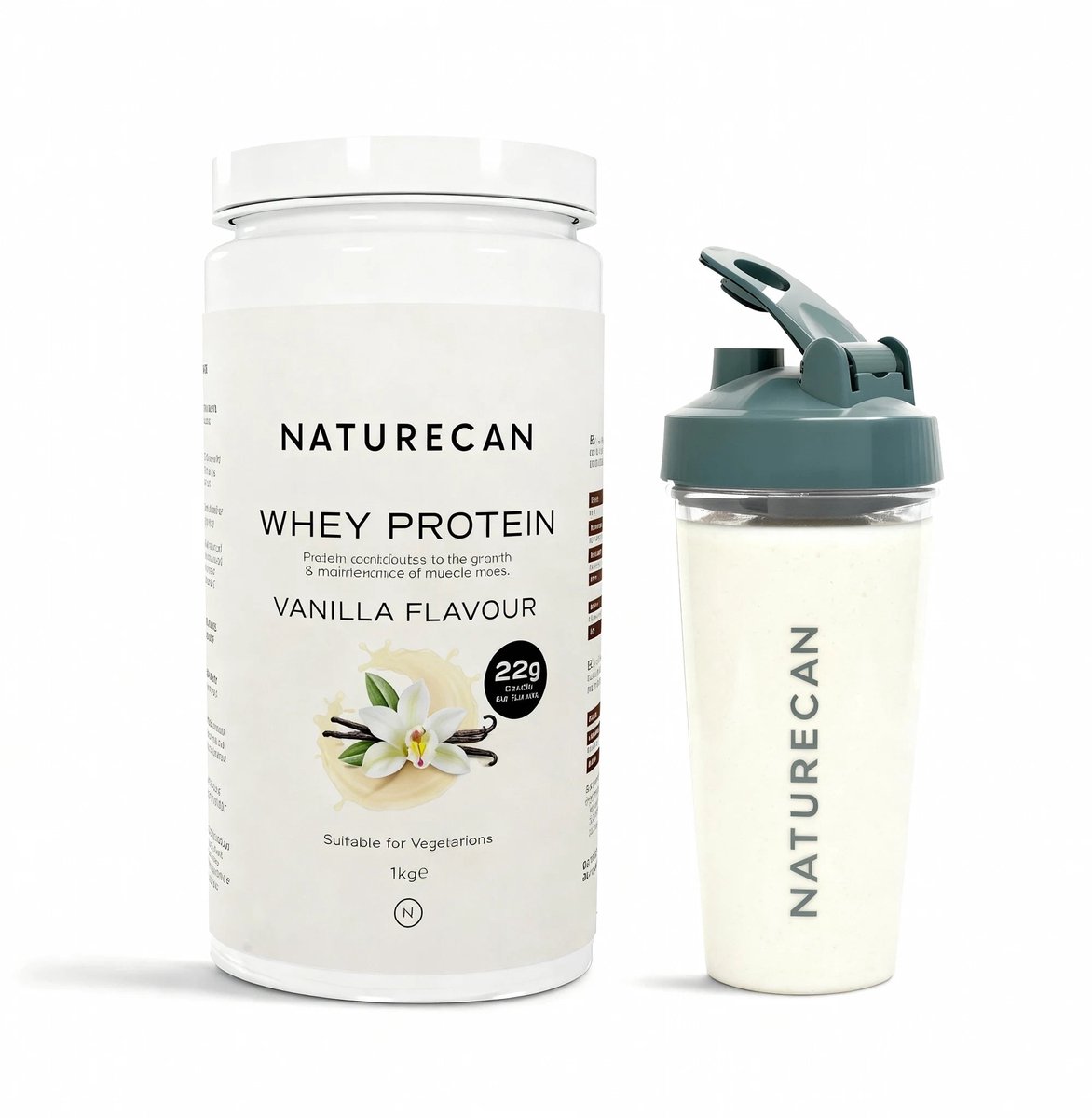 Naturecan Whey Protein Poeder - Vanille - 1000 g - 22 g Eiwit per Portie