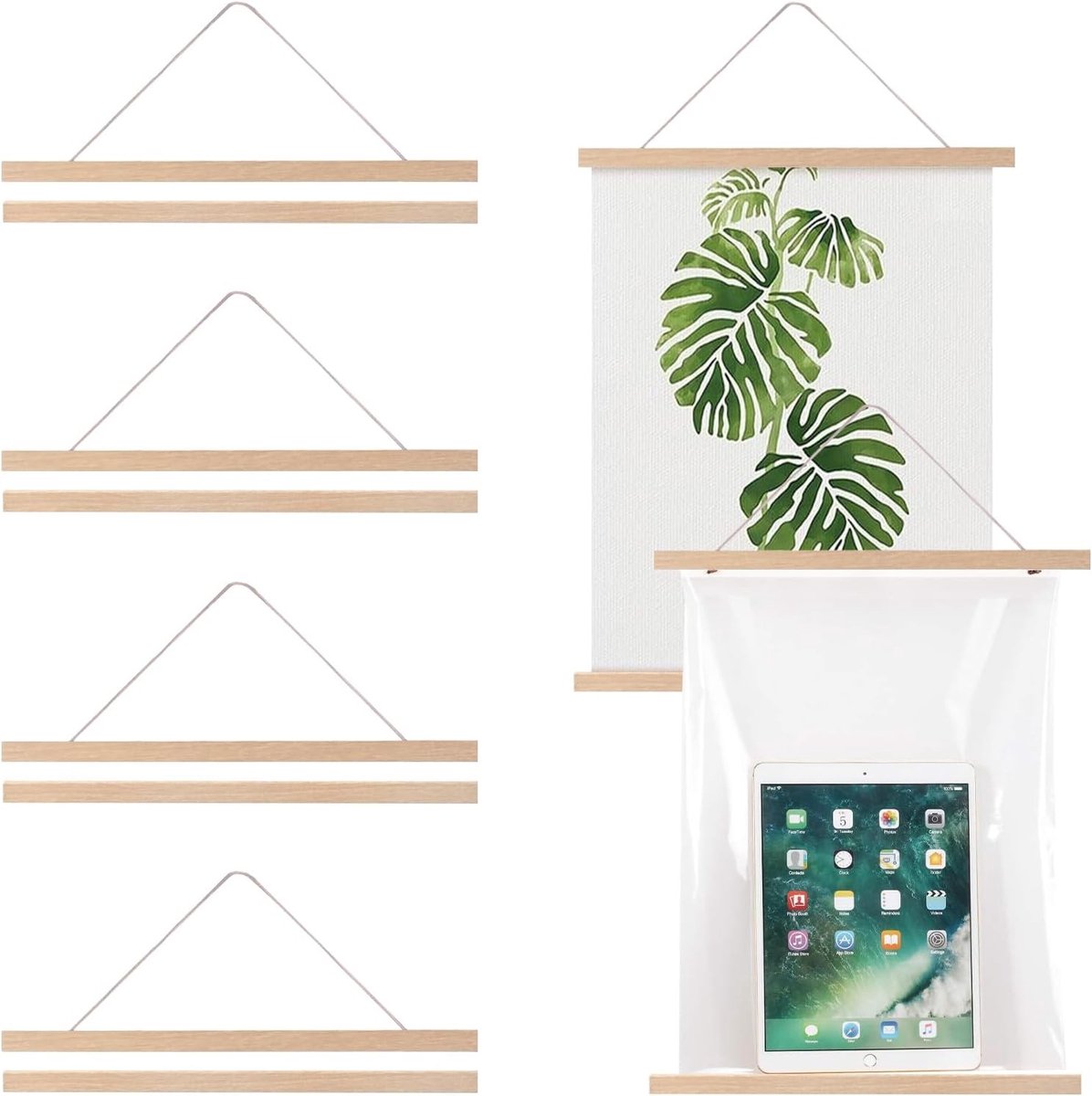 Houten Posterlijst - Natuurhout - 30 cm - Magnetische Posterrail - Voor A3 Posters