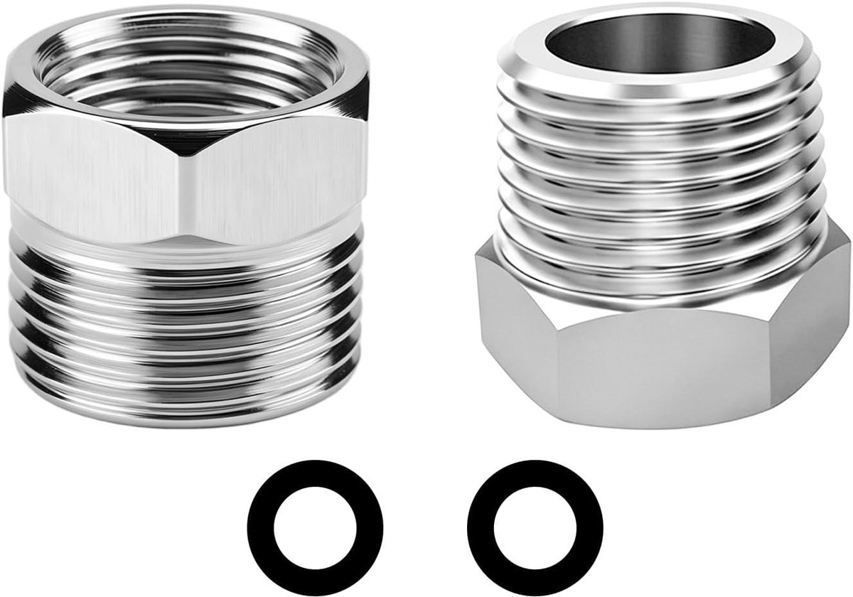 Ronde Slangverbinding - Verguld Koper - 1 x 8 x 1 cm - Adapter voor Kraan en Tuinslang - Voor Huishoudelijk Gebruik