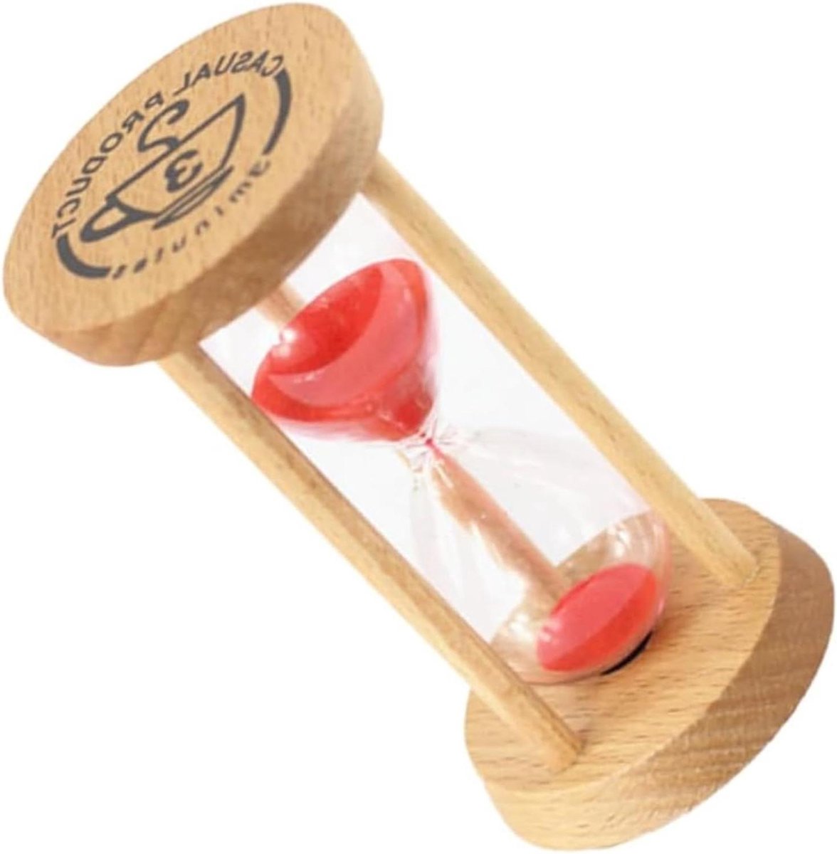 Zandloper Timer - Zandloper Klok - Tandenpoetsen - Kleurrijk Zand - 5x5x10cm - Rood