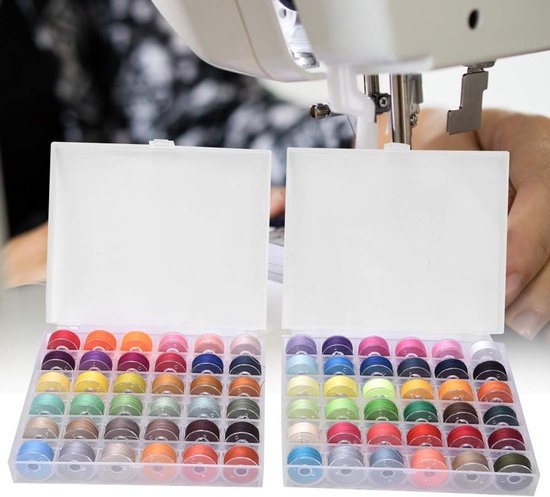 72 Kleurige Spoelen met Plastic Doos voor Naaimachinetoebehoren en Creatief Naaien — afbeelding 5