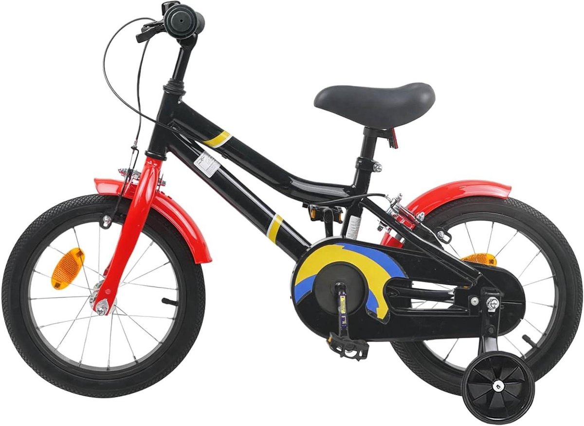 Kinderfiets Loopfiets Peuterfiets Eerste Fietservaring Stalen Frame 12 inch Zwart Rood