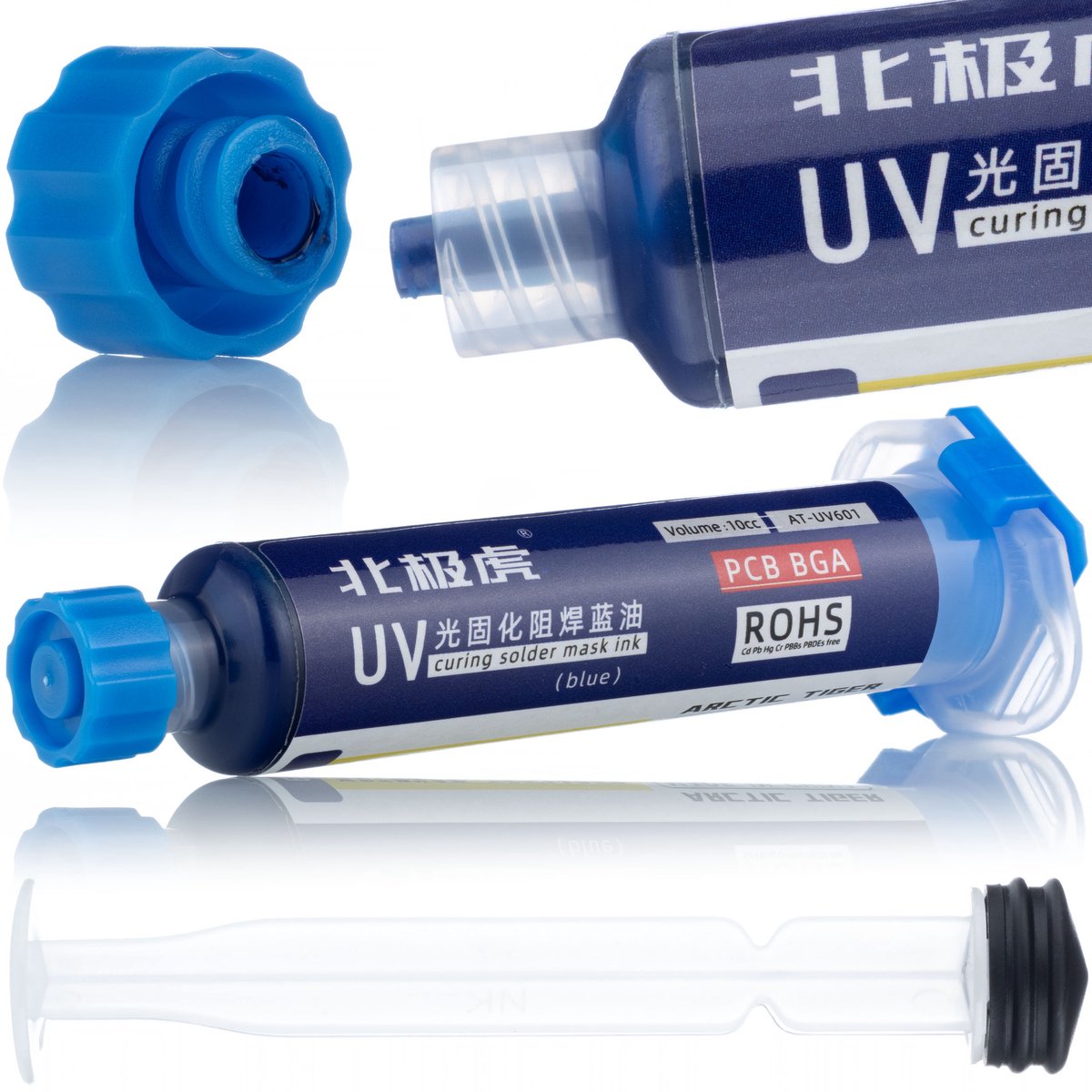 Rosfix Soldeermasker Spuit - UV-Uithardend - Niet-Leidend - 10 Ml, 95 Mm Spuit - Bescherming PCB