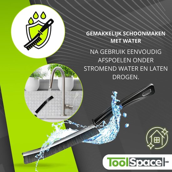 Voegenborstel Set - Nadenborstel Tegelreiniger - Dieptereiniging - Harde PET-Haren - 12 cm Haren - Zwart — afbeelding 3