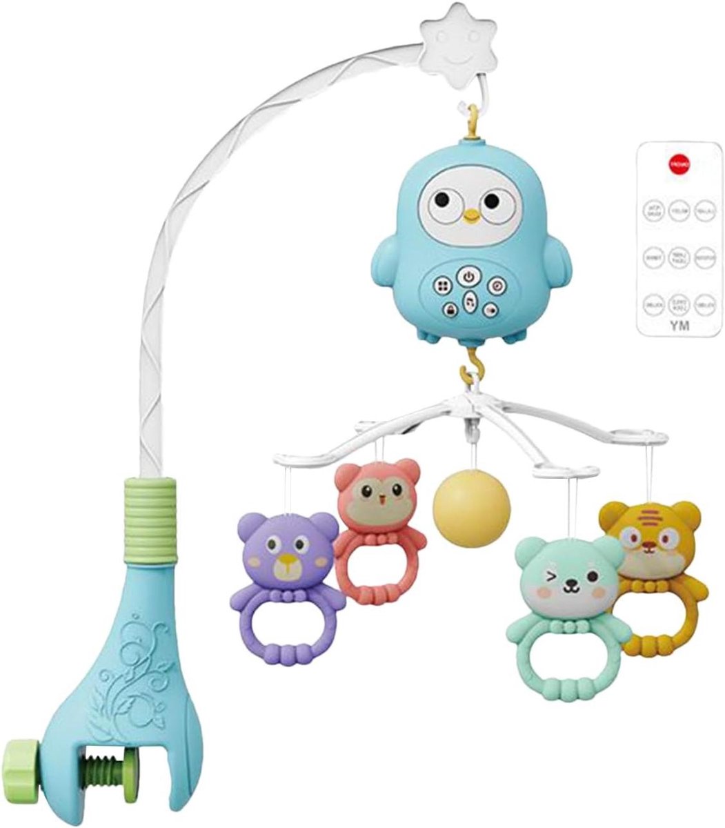 Baby Mobiel - Wieg Mobiel - Baby Slaap Helpen - Met Nachtlampje - 40x25x48cm - Blauw