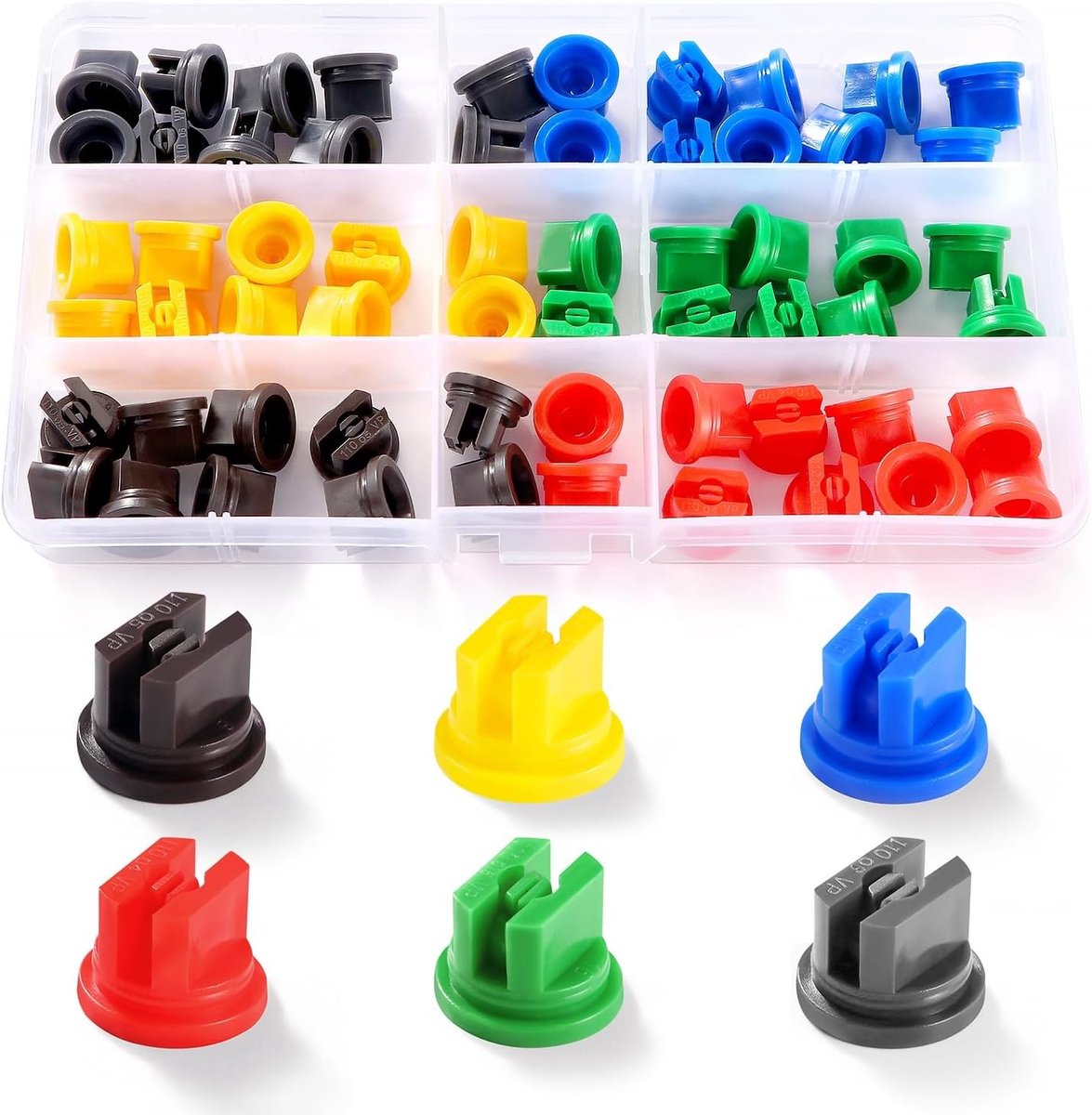 60 Pcs Impeller-Shaped Atomizer Sprayer - Hoge Druk Spuitmond voor Onkruidbestrijding en Tuinonderhoud met 110 Graden Sprayhoek