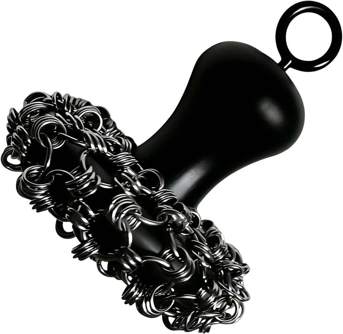 Gietijzer Reiniger - Schuurspons Braadpan - Keuken Schoonmaken - Roestvrij Staal - 8 cm - Zwart