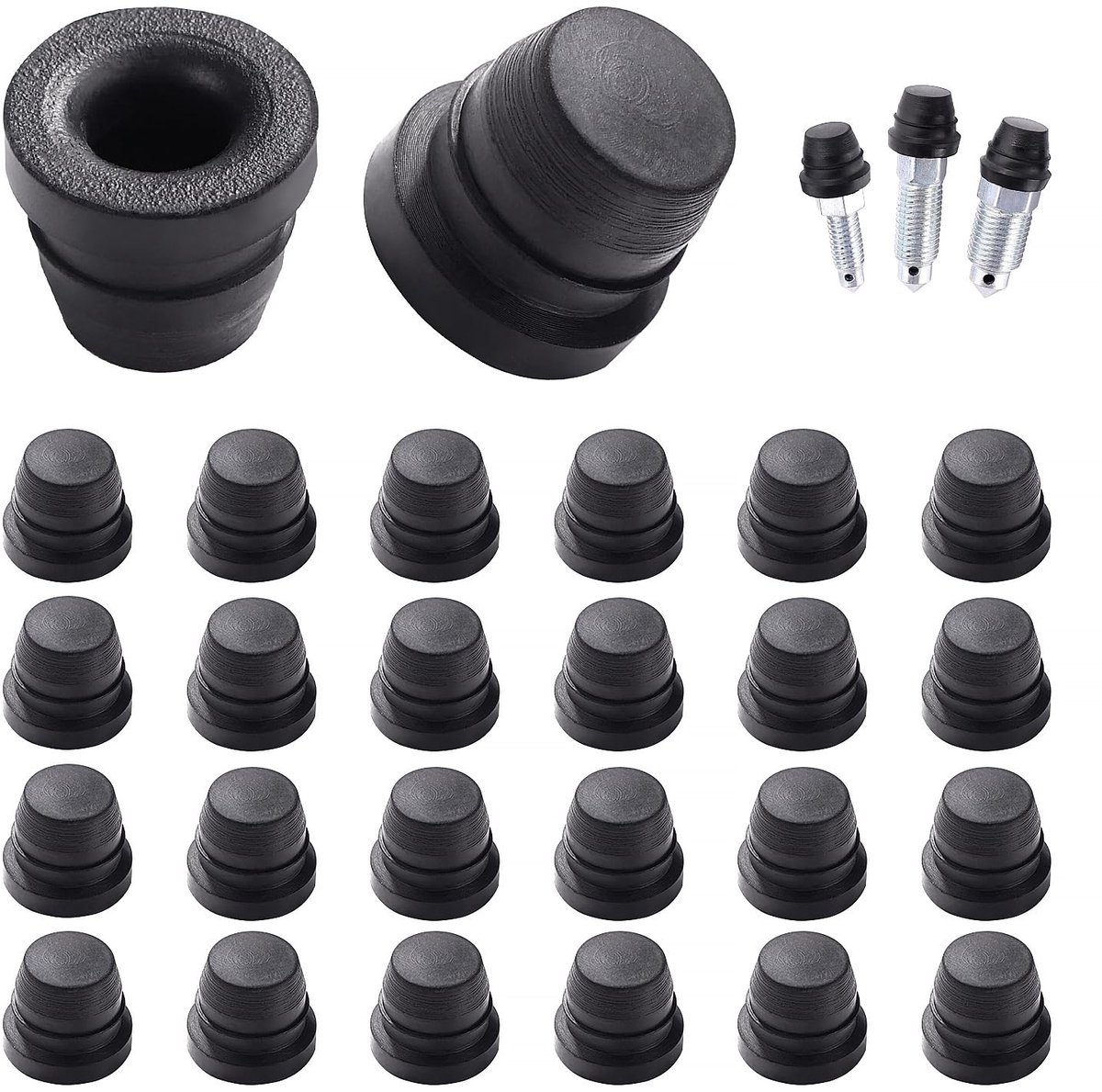 20 Stuks Rubber Rem Ontluchtingsdoppen 6-10mm - Bescherming voor Ventielen en Smering voor Auto's en Motoren