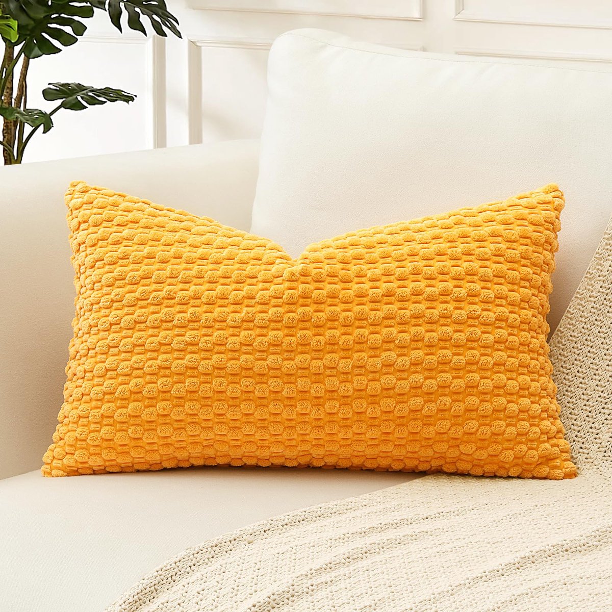 Kussenhoes van Kordsamt 30x50 cm Geometrisch Goudkleurig