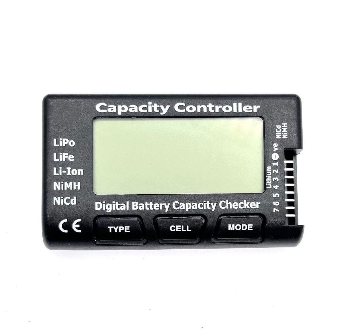 Batterijtester - Zwart - 8,5 x 5 x 1,7 cm - Digitale Capaciteitsmeter voor LiPo LiFe Li-Ion NiMH NiCd Batterijen
