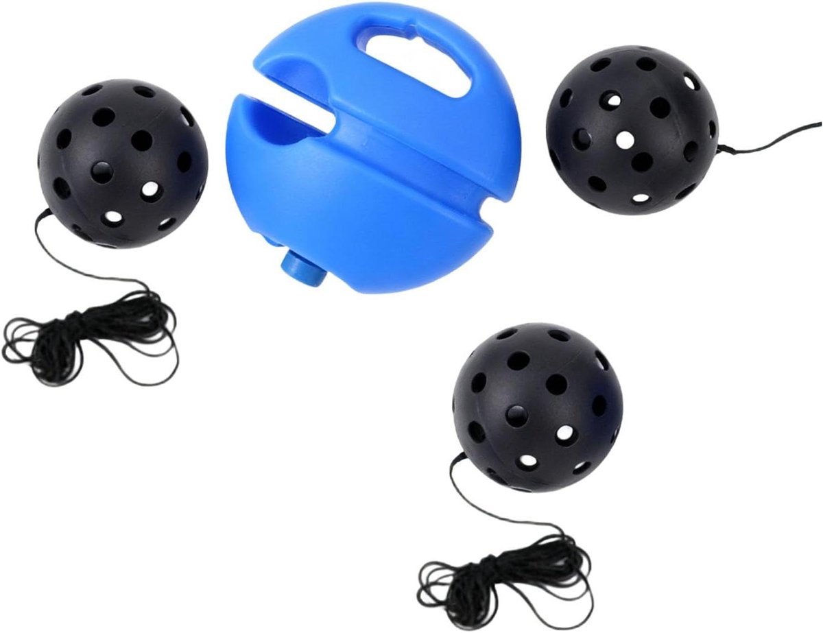 Picklebal Trainer - Oefenbal Set - Hand oog coördinatie - Automatische rebound - 74 mm ballen - Zwart