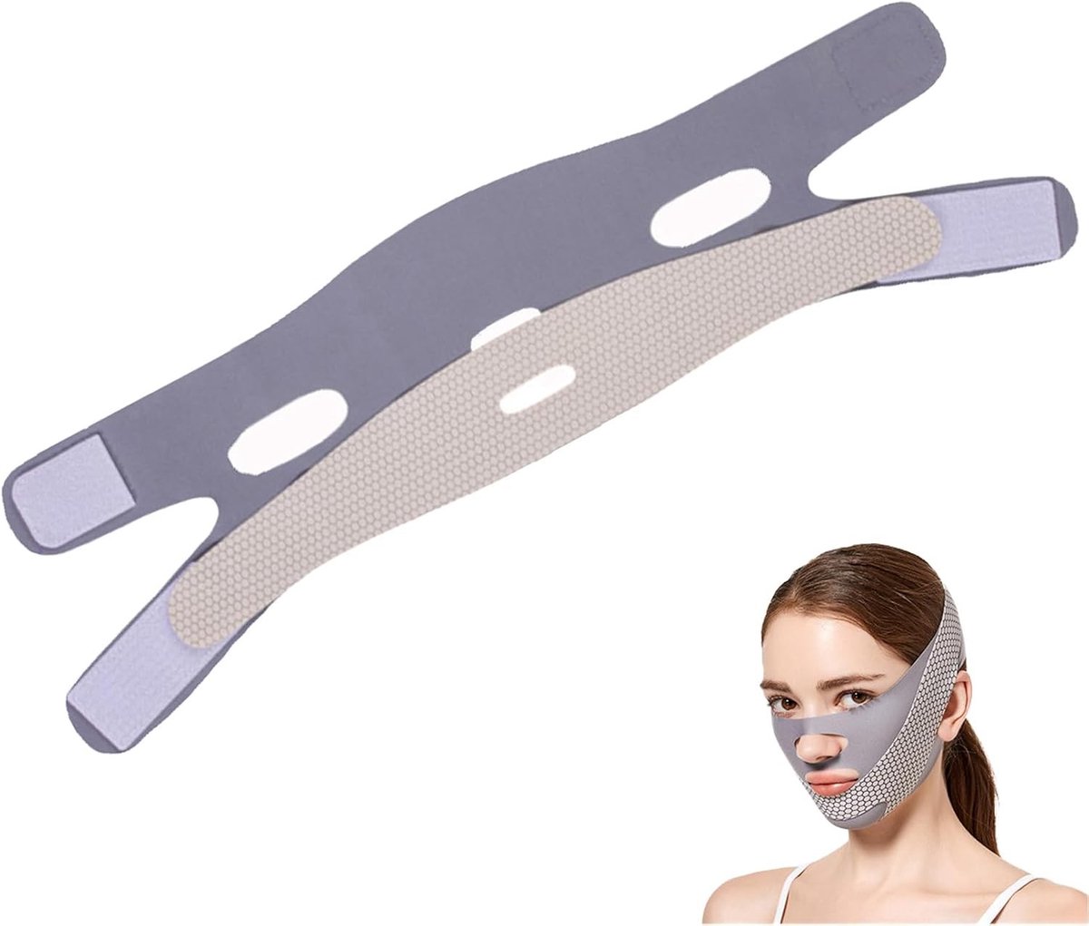 Effectieve gezichtslifting tape en herbruikbaar kinmasker voor een strakkere kaaklijn en betere slaapkwaliteit