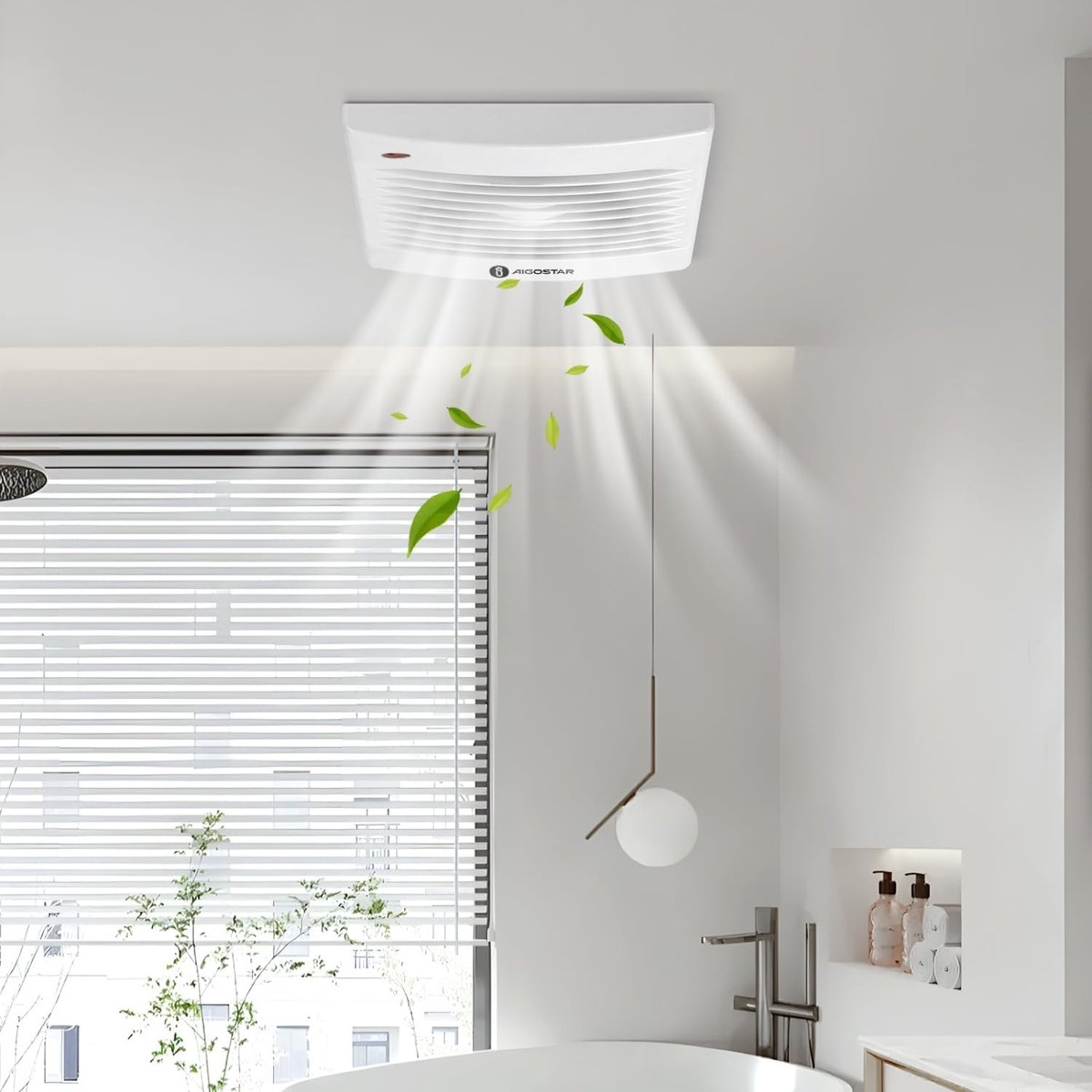 Afzuiging badkamer - Wit - 120 mm - Badkamerventilator met Terugslagklep - Voor Badkamer en Toilet