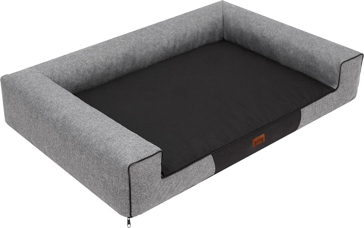 Hondenmand - Honden kussen - Comfortabel Rusten - Verhoogde Rand - 80 x 55 cm - Grijs