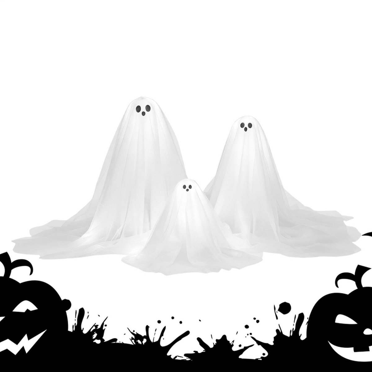 Omgoods - Set van 3 Spookdecoraties met LED voor Halloween Feestjes