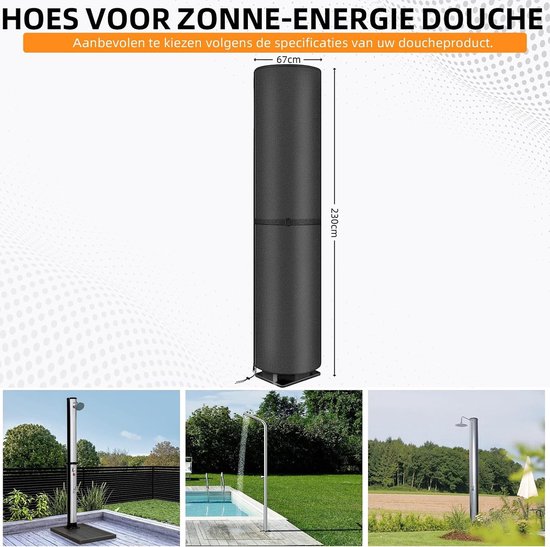 Draagbare Zonne Douchetent - Waterdicht, Winddicht en UV-bestendig voor Tuin, Buiten en Zwembad - Robuust Oxford Stof (230 x 67 cm) met Band en Trekkoord voor Ideale Pasvorm en Jaarlijkse Bescherming — afbeelding 3