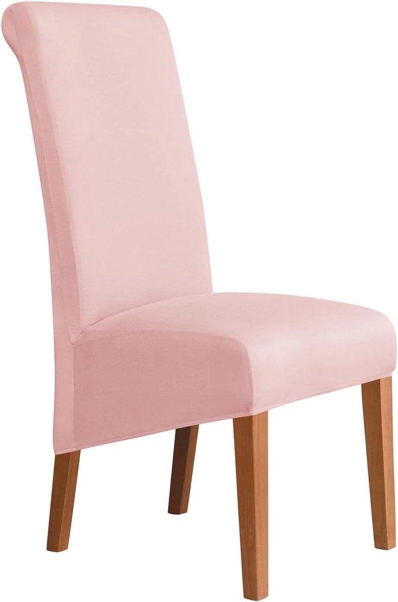 Stoelhoezen - Eetkamerstoelhoezen - Stoelen Vernieuwen - Kreukvrij Stof - XL Maat - Roze